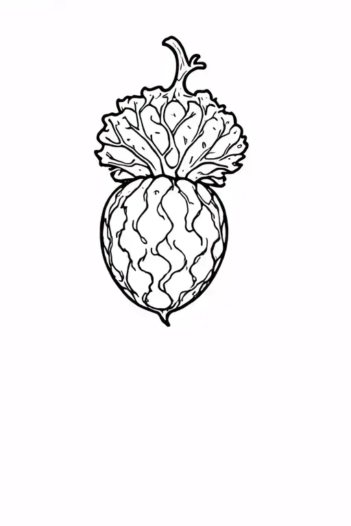 Earth systems oak acorn tattoo design idea