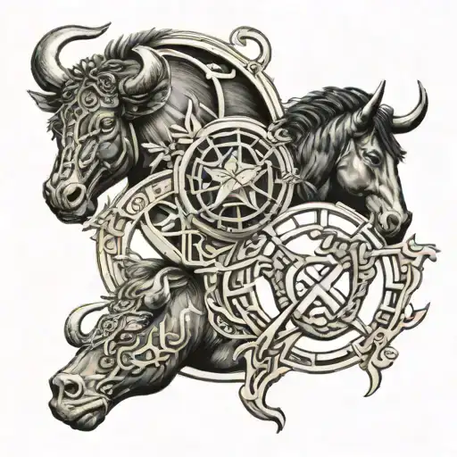 zodiac signs taurus virtigo gemini Sagittarius sign tattoo design idea