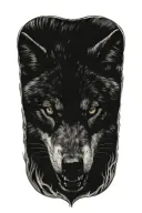 rage angry wolf side face tattoo design idea