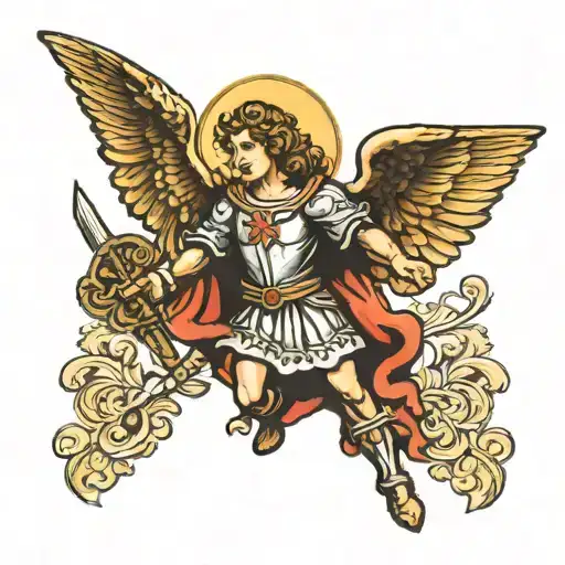 Saint Michael the Archangel tattoo design idea