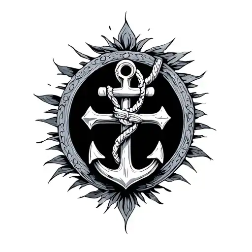 anchor cross tattoo design idea