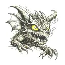 Toothless dragon with electroencephalogram  tattoo design idea