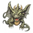 Toothless dragon with electroencephalogram  tattoo design idea