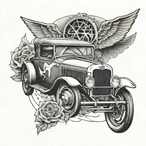 loving memory delt88 car transformed tattoo design idea