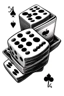 Dice and cards tattoo design idea