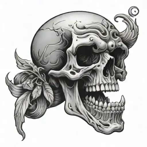 laughing skull tattoo design idea