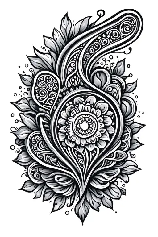 Paisley pattern tattoo design idea