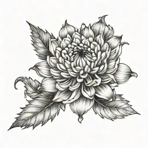 crysanthemum flower tattoo design idea