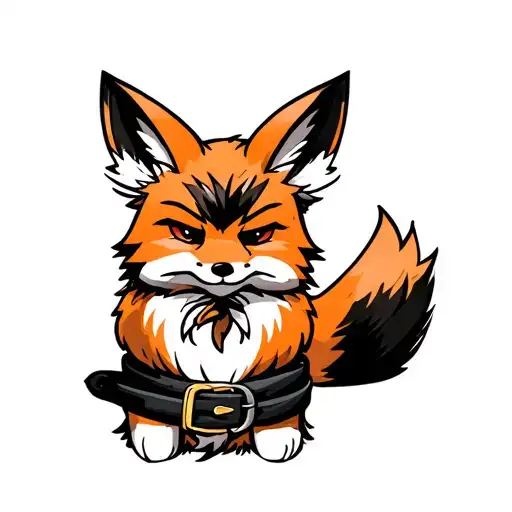 fox in a ki with a black belt tied tattoo design idea