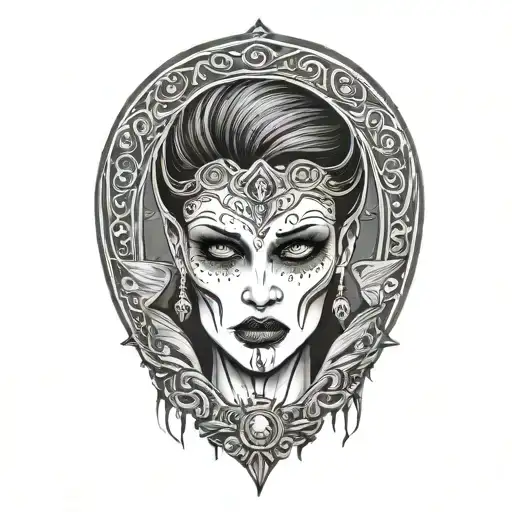 Vampiress tattoo design idea