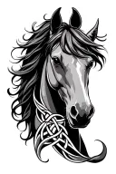 Celtic knotwork horse tattoo design idea