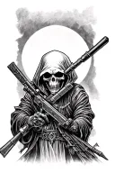grim reaper Sniper tattoo design idea