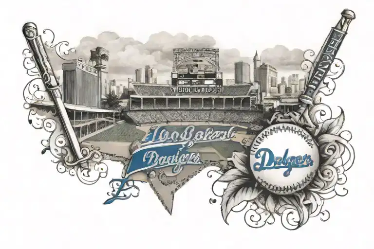 Los Angeles dodgers World Series tattoo design idea