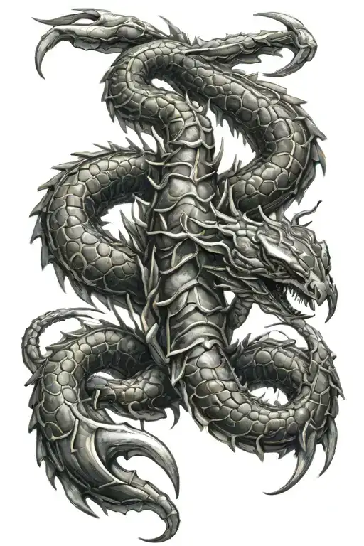 scorpion with dragon tattoo design idea