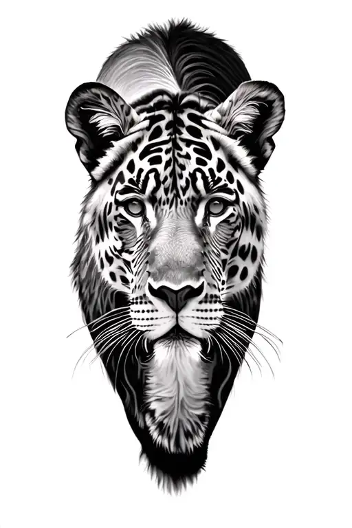 african big five animals hidden within tattoo design idea