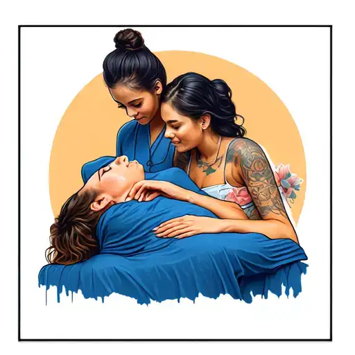 massage therapy session tattoo design idea