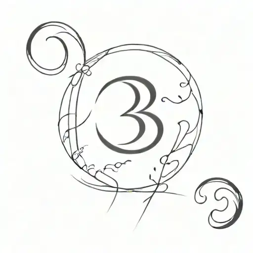 33 number written tattoo design idea