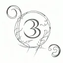 33 number written tattoo design idea
