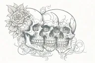2 skulls in love tattoo design idea