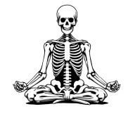 skeleton meditating figure surrounded tattoo design idea