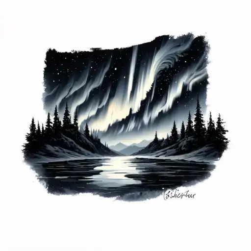 Aurora borealis tattoo design idea