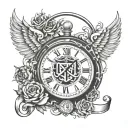 Munich clock man utd tattoo design idea