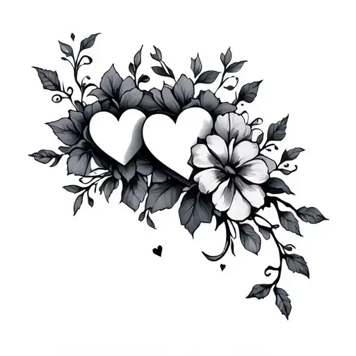 3 small hearts on the inner bicep with flower vine wrapped around to the wrist  tattoo design idea