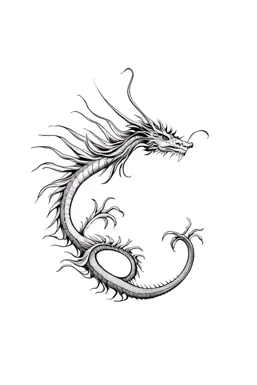 Sea dragon on vietnam rice field tattoo design idea