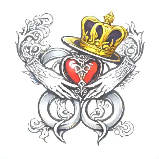 claddagh symbol intertwined with scally  cap tattoo design idea