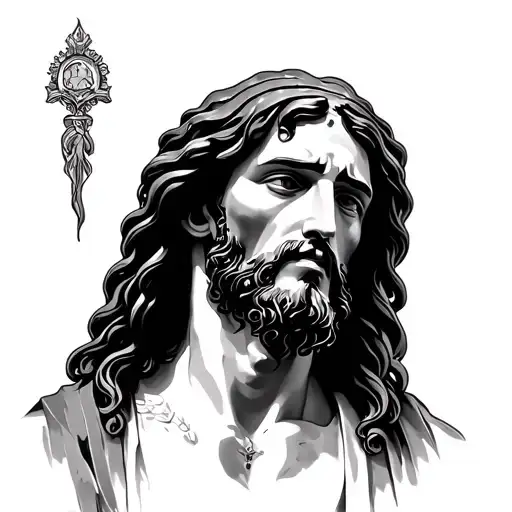 three nails jesus tattoo design idea
