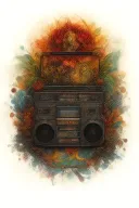 boombox reggae tattoo design idea