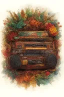 boombox reggae tattoo design idea