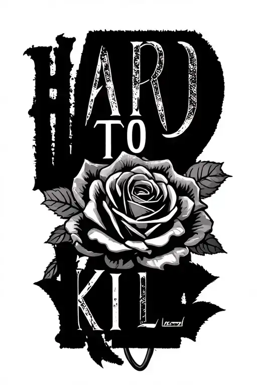 "Hard to Kill" roses tattoo design idea