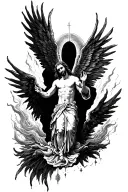 Christ going to heaven opening tattoo design idea