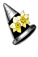 traffic cone with daffodil tattoo design idea