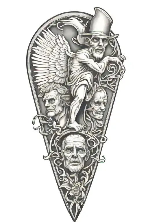 in memory of my father & son tattoo design idea