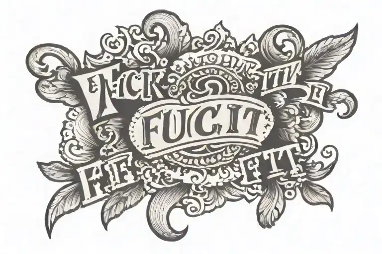 fuck it text tattoo design idea
