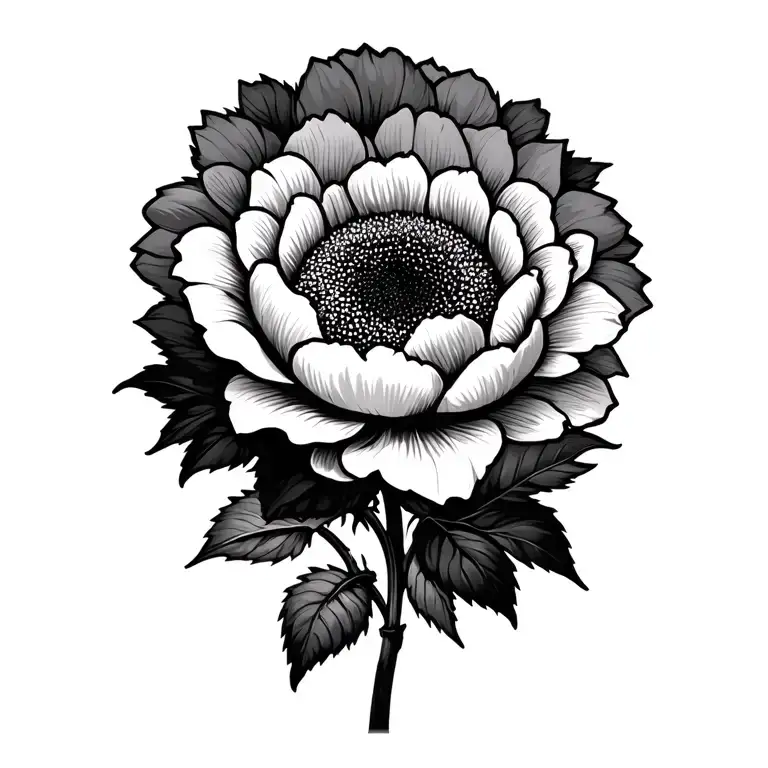 rose sunflower peony flowers with quote tattoo design idea