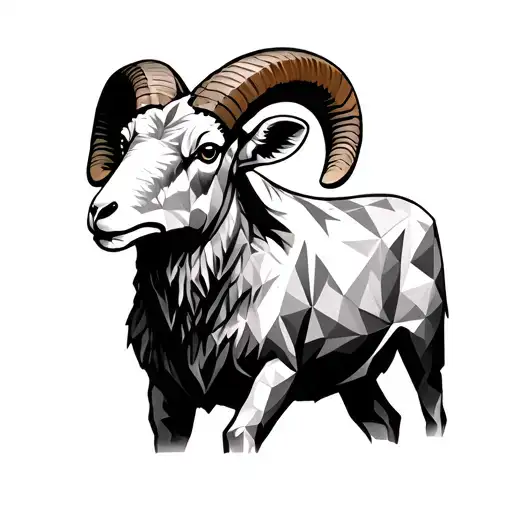 Nevada bighorn sheep, scared geometry, quantum alignment  tattoo design idea