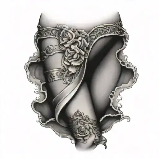 garter belt tattoo design idea