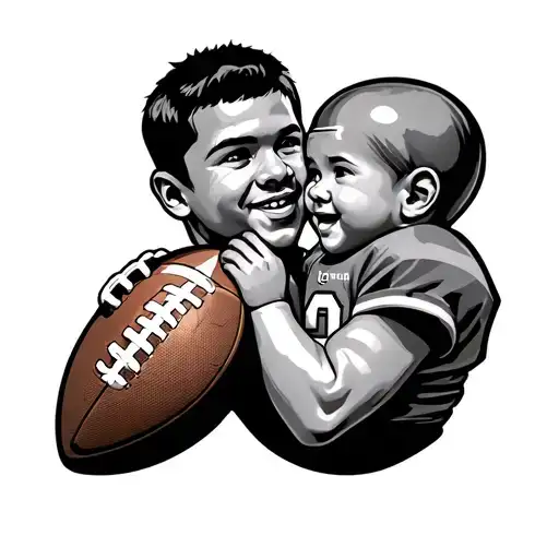 football and fatherhood tattoo design idea