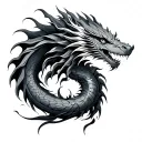 Fine Line Dragon tattoo design idea