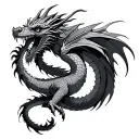 Fine Line Dragon tattoo design idea