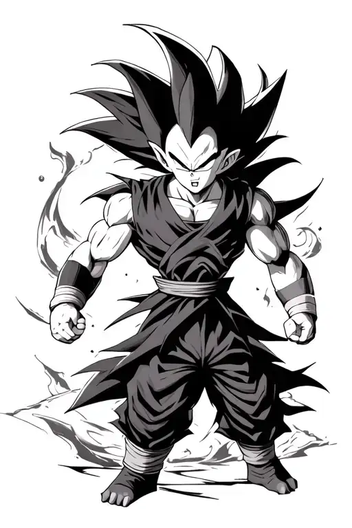 majin vegeta dragon ball z tattoo design idea