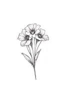 Gladiolus, Poppy, Aster, Morning Glory flowers intertwined tattoo design idea