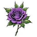 purple rose with thorns wrapped tattoo design idea