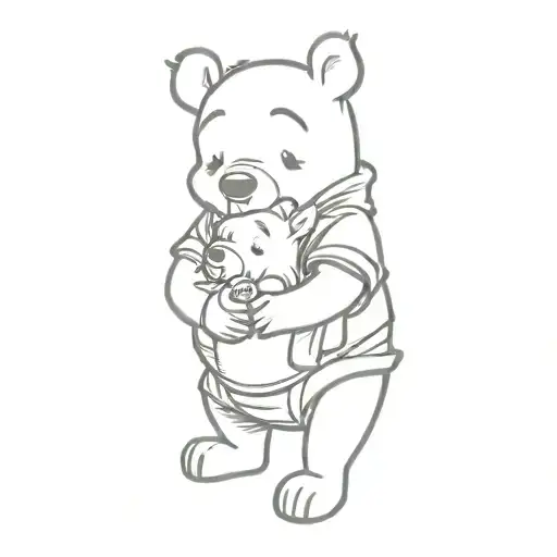 winnie the pooh and piglet  tattoo design idea