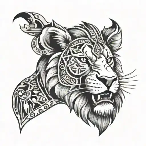 A Jewish lion that is an electrician  tattoo design idea
