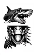 blend themes from Jaws, Predator, Terminator, and Interstellar movies.  tattoo design idea