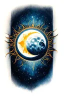 sun and moon  tattoo design idea